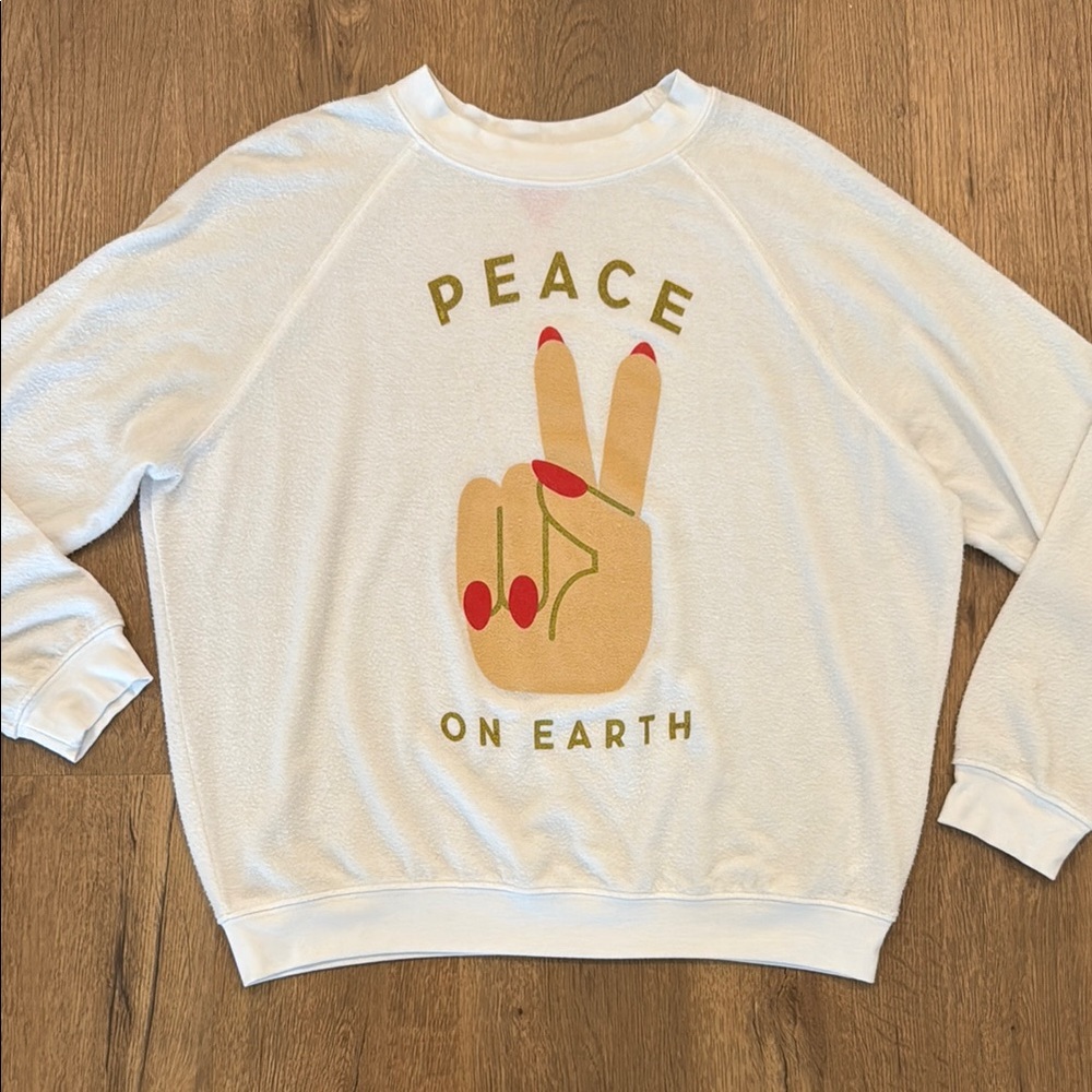 Buddy Love Peace On Earth White Sweater